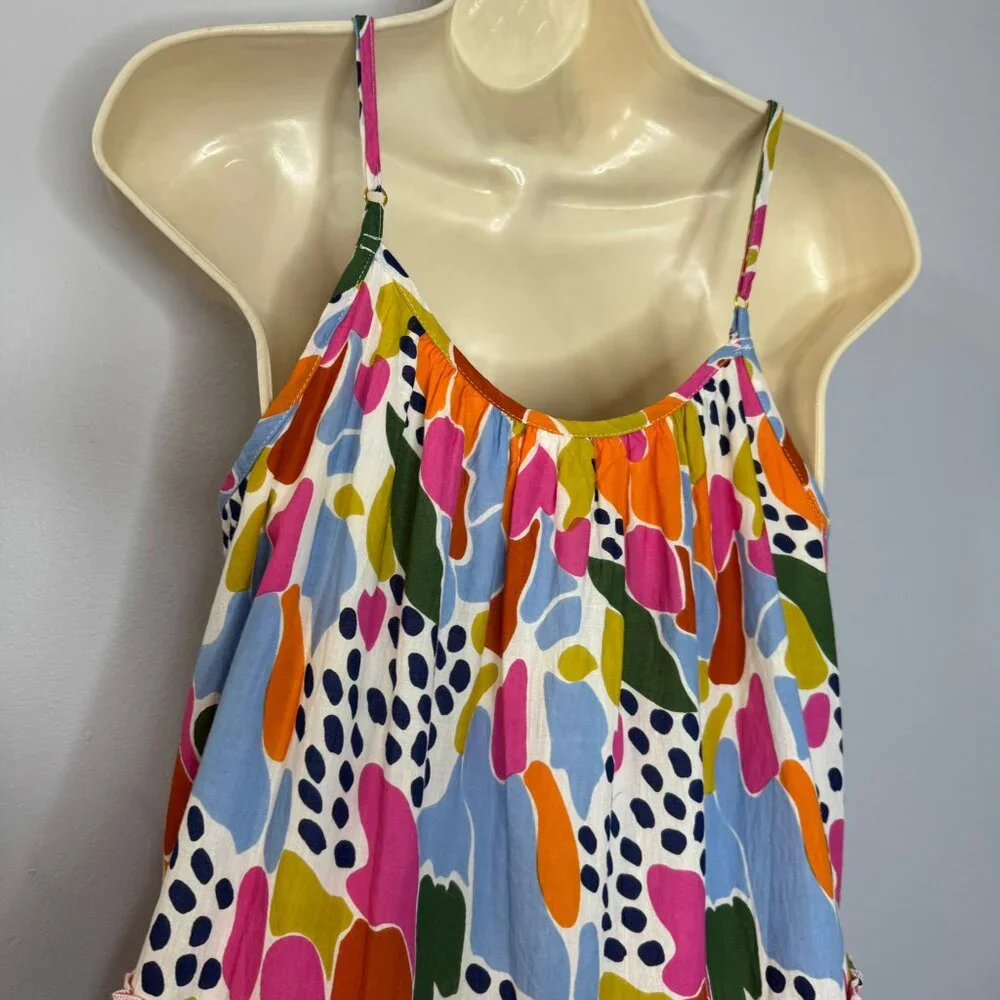THML Spotted Multi Print Swim Sundress Adjustable Strap Beach Vacation Sz. XS - Picture 8 of 13